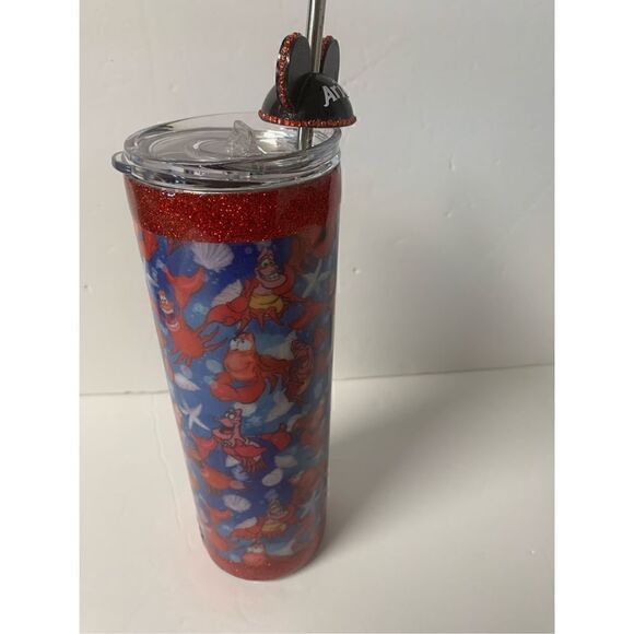 Handmade Mermaid/ Lobster Tumbler with straw topper - Picture 5 of 9